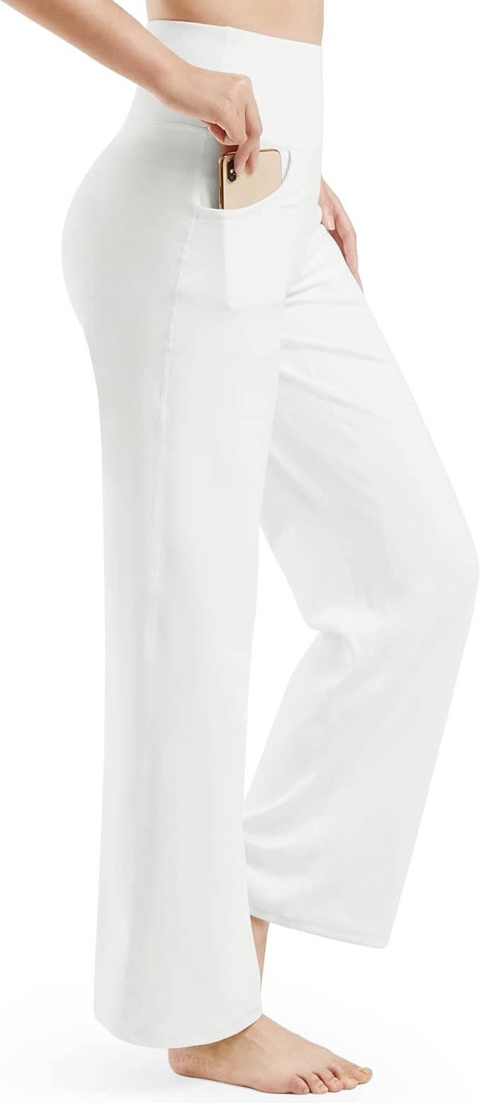 Promover Wide Leg Pants Woman Yoga Pants with Pockets Stretch Loose Casual Lounge Sweatpants Peti... | Amazon (US)