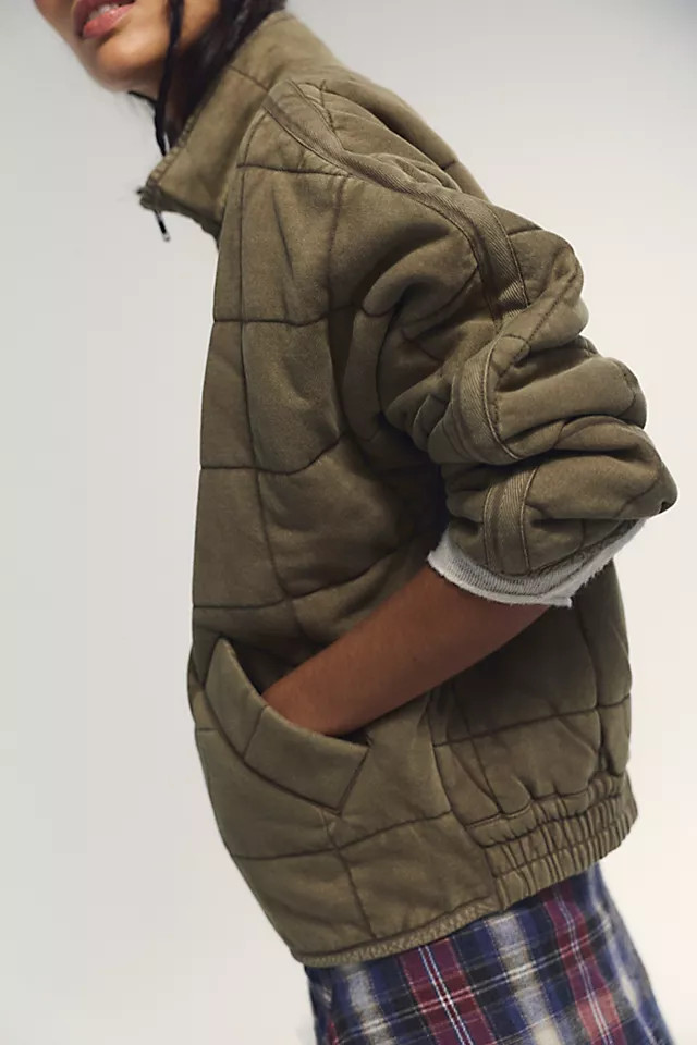 Dolman Quilted Knit Jacket by Free People, Plum Jam, M | Free People (Global - UK&FR Excluded)