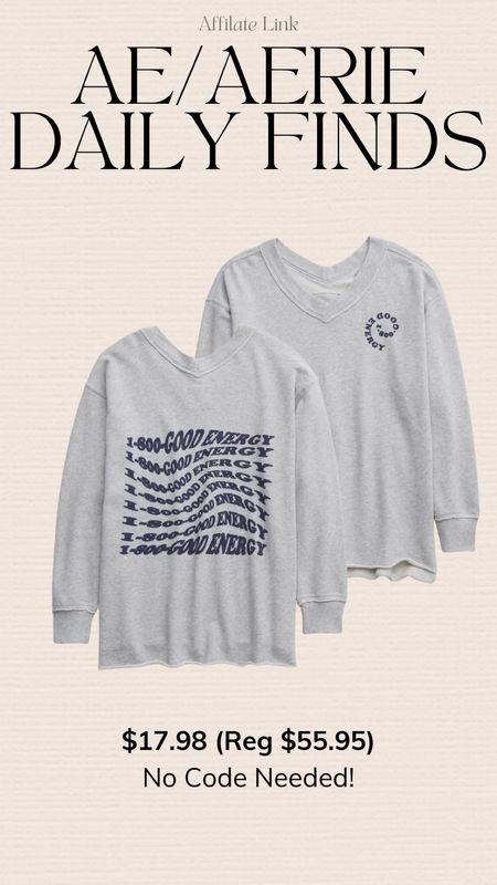 Graphic sweatshirt on major sale from Aerie!  



#LTKmidsize #LTKunder50 #LTKcurves