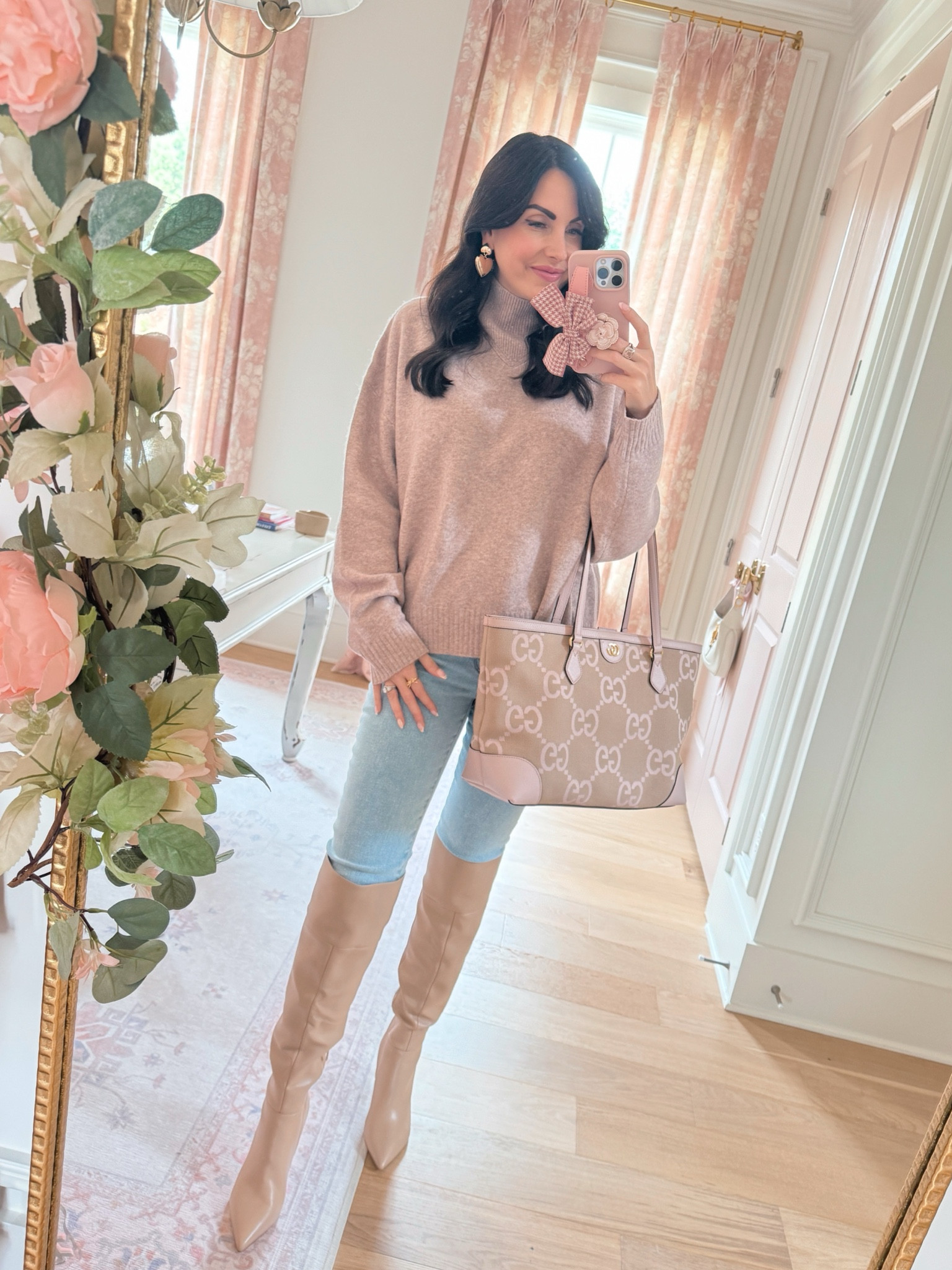 Fall outfit
Cozy sweater
Pink sweater
Nsale fall outfit
Pastel denim
Girly fall outfit 

#LTKxNSale #LTKStyleTip #LTKFindsUnder100