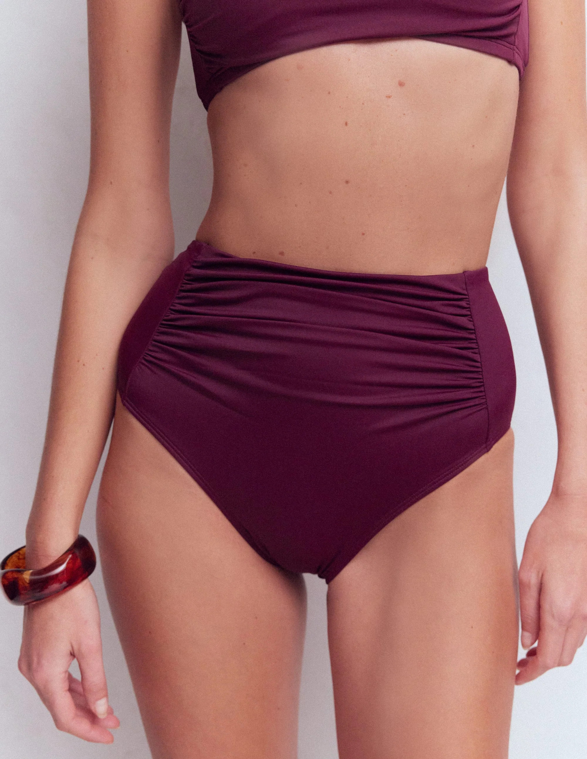 Kythira Ruched Bikini Bottoms-Chocberry | Boden (US)
