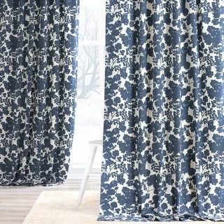 Exclusive Fabrics Fleur Cotton Printed Single Curtain Panel (1 Panel) | Bed Bath & Beyond