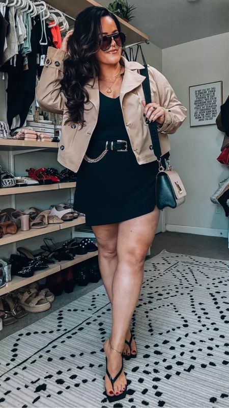 Midsize spring outfit •Wearing an xl in this cropped trench from Amazon •Xl in this Amazon skort which is so comfy •Belt is a an xl •Tank is a large •thing heeled sandals tts

#LTKMidsize #LTKSeasonal #LTKStyleTip