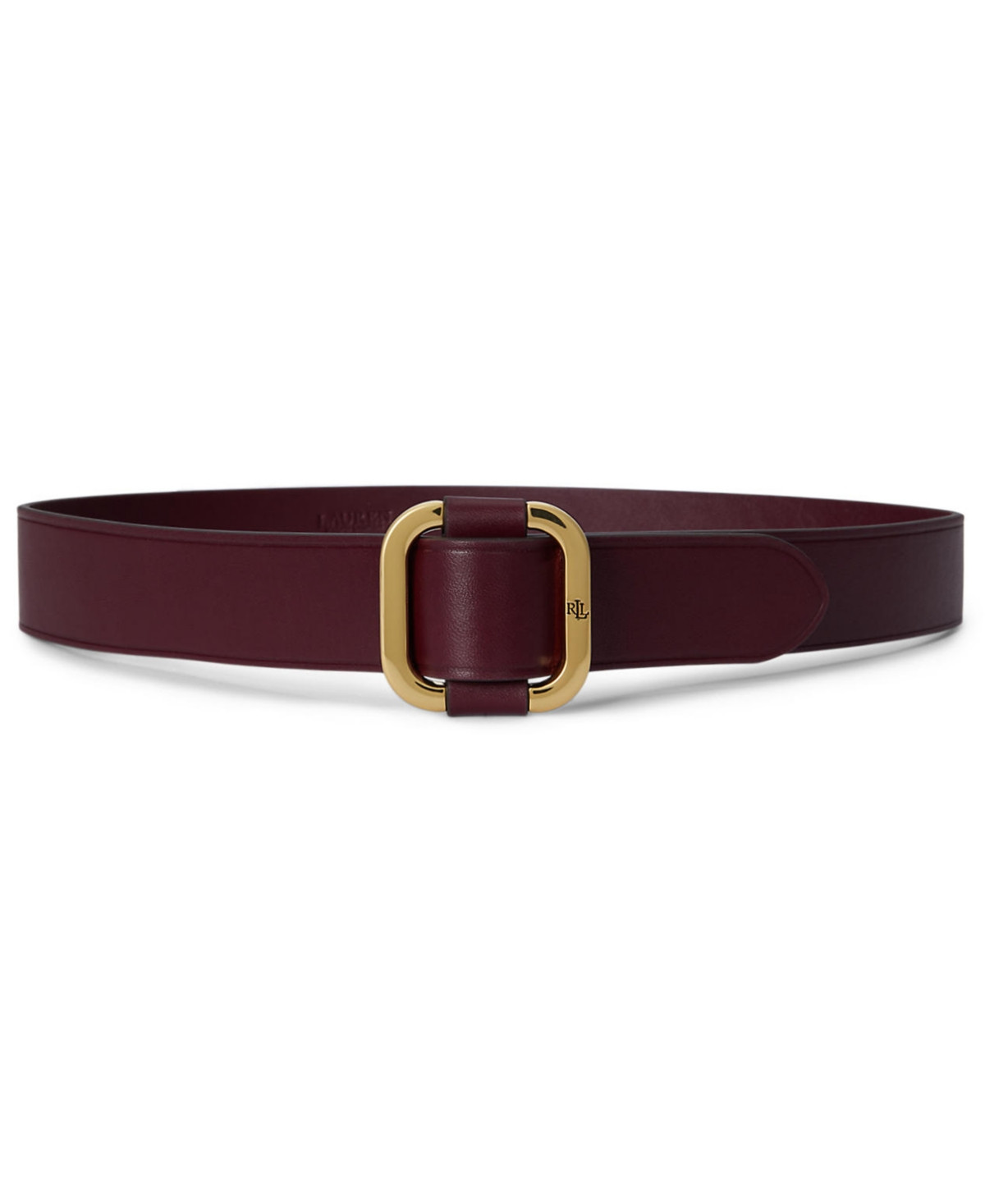 Lauren Ralph Lauren Women's Slide Buckle Leather Belt - Dark Garnet | Macy's