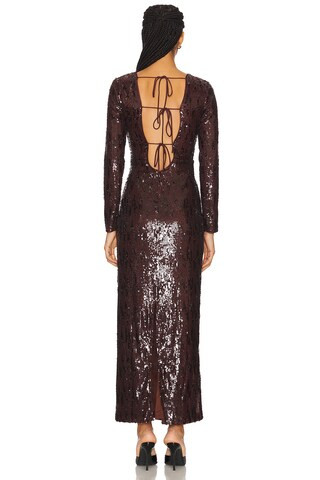 Line & Dot Sequins Maxi Dress in Chocolate from Revolve.com | Revolve Clothing (Global)