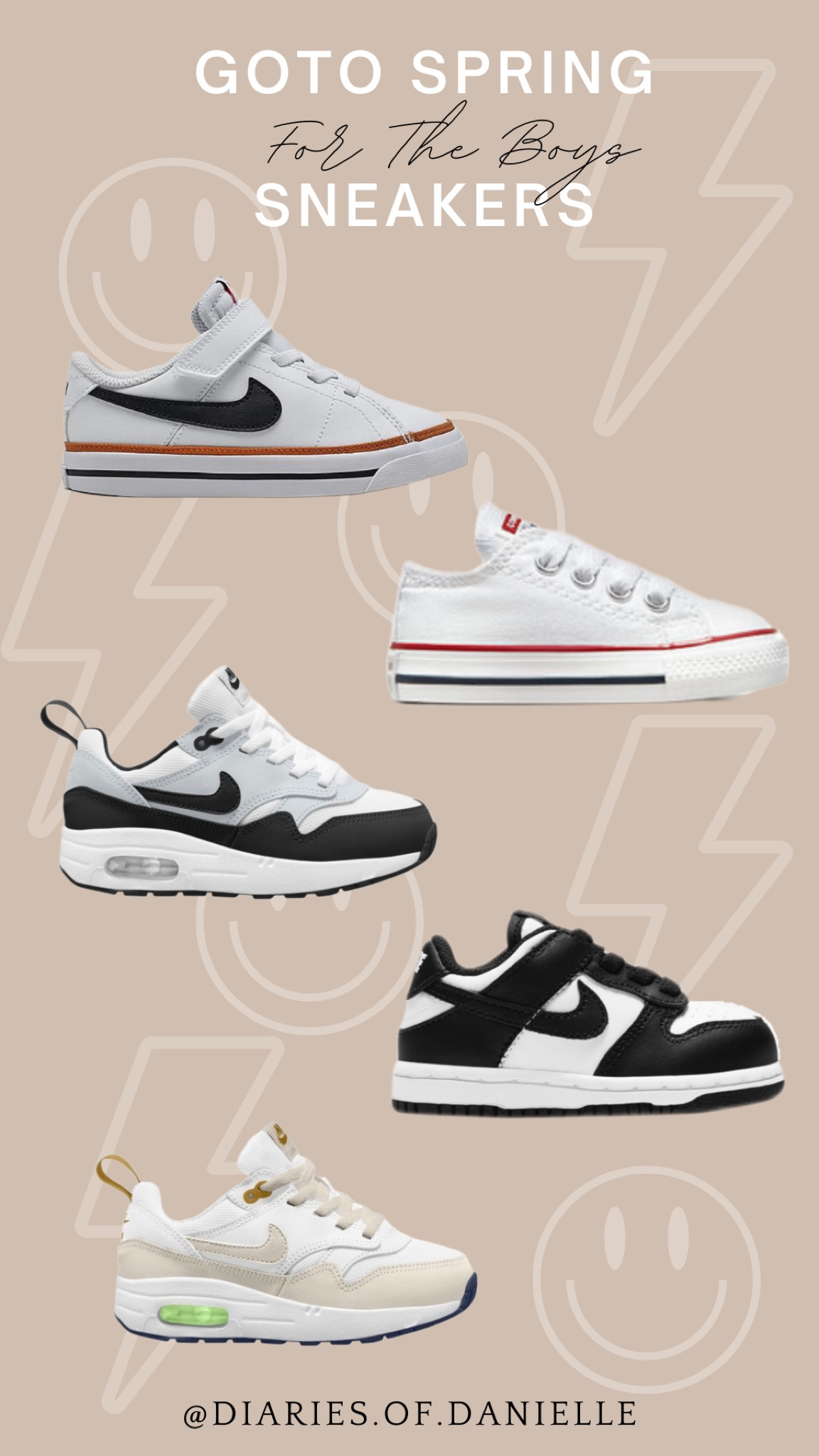 My goto sneakers for the boys 💙 

Toddler sneakers, preschool boy sneakers, Nike kids, kids shoes, Nike Court Legacy, Nike Dunks, Nike Air Max, converse, neutral sneakers, boys spring shoes, boys summer shoes, boys fall shoes, boys winter shoes

#LTKkids #LTKstyletip #LTKshoecrush