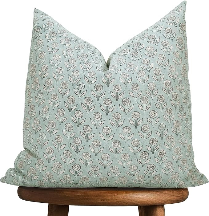 Hand-Block Printed, Artisan-Made Neutral Accent Throw Pillow Covers- 100% Cotton Cushion for Sofa... | Amazon (US)