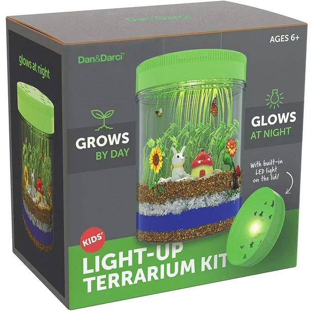 Light-up Terrarium Kit for Kids with LED Light on Lid - Create Your Own Customized Mini Garden in... | Walmart (US)