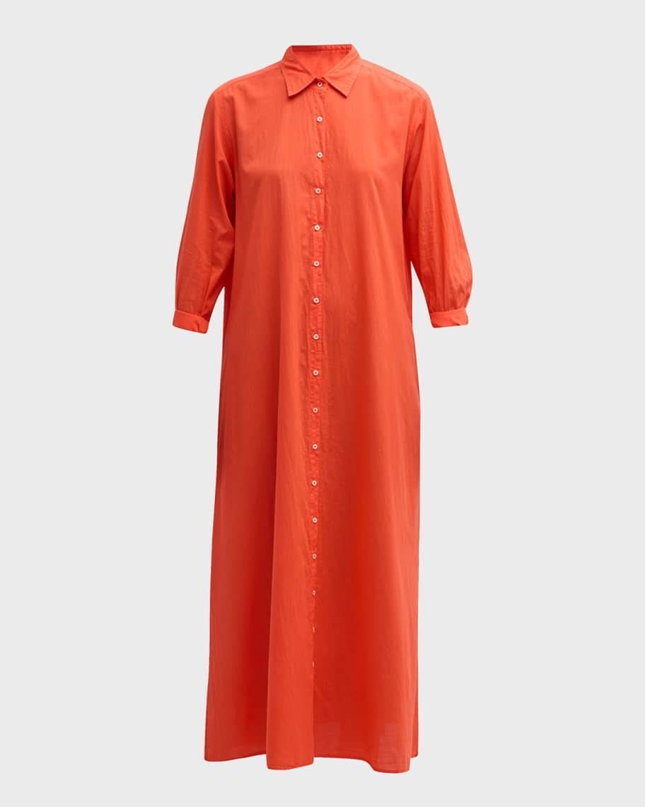 Boden Trapeze Cotton Poplin Maxi Shirtdress | Neiman Marcus