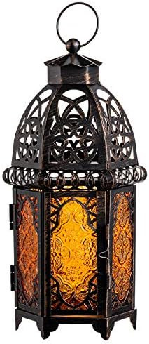DECORKEY Vintage Large Size Candle Lantern, 12.8inch Moroccan Style Decorative Hanging Lantern, M... | Amazon (US)