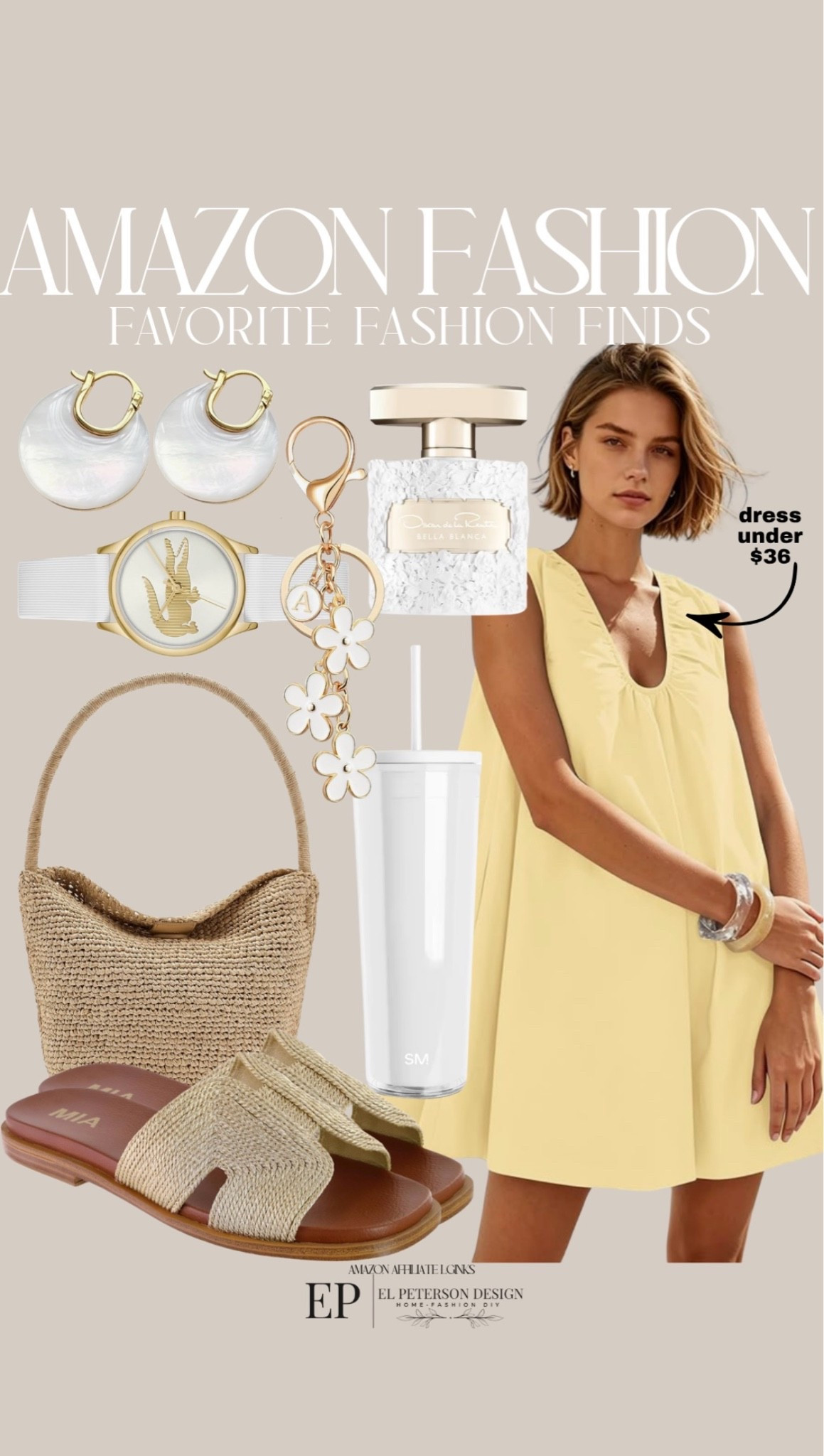 Amazon
Dress
Perfume
Earrings
Watch
Purse
Sandals
Tumbler