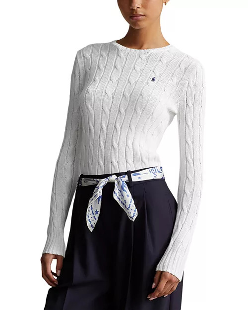 Cable Knit Cotton Crewneck Sweater | Bloomingdale's (US)