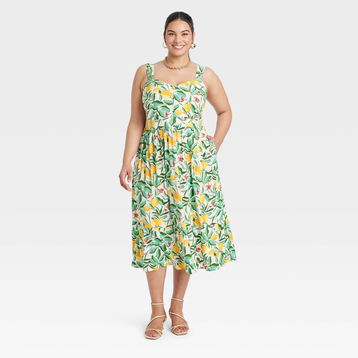 Women's Tiered Midi Tank Dress - Ava & Viv™ | Target