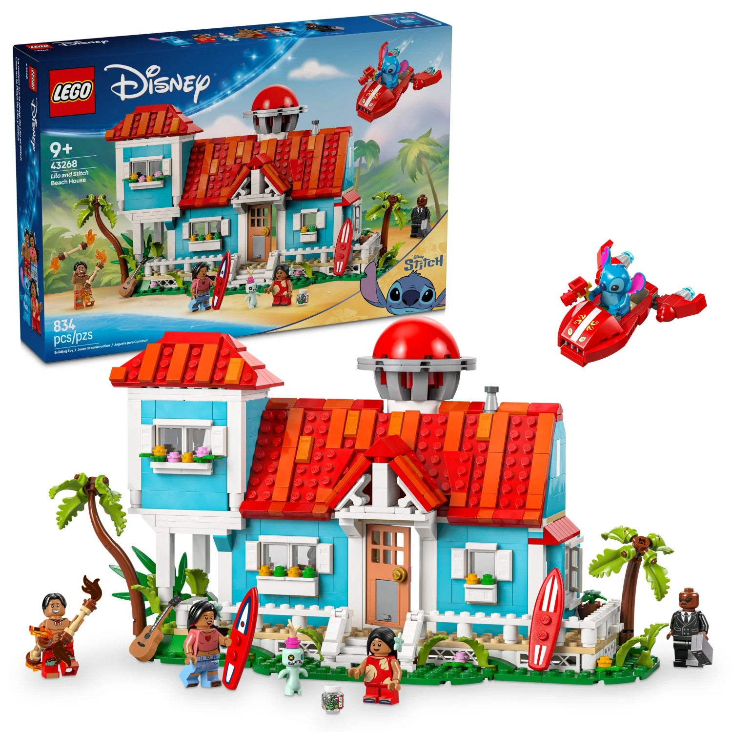 LEGO Disney Lilo and Stitch Beach House Playset with 5 Mini Figures, Ages 9 and up | Walmart (US)