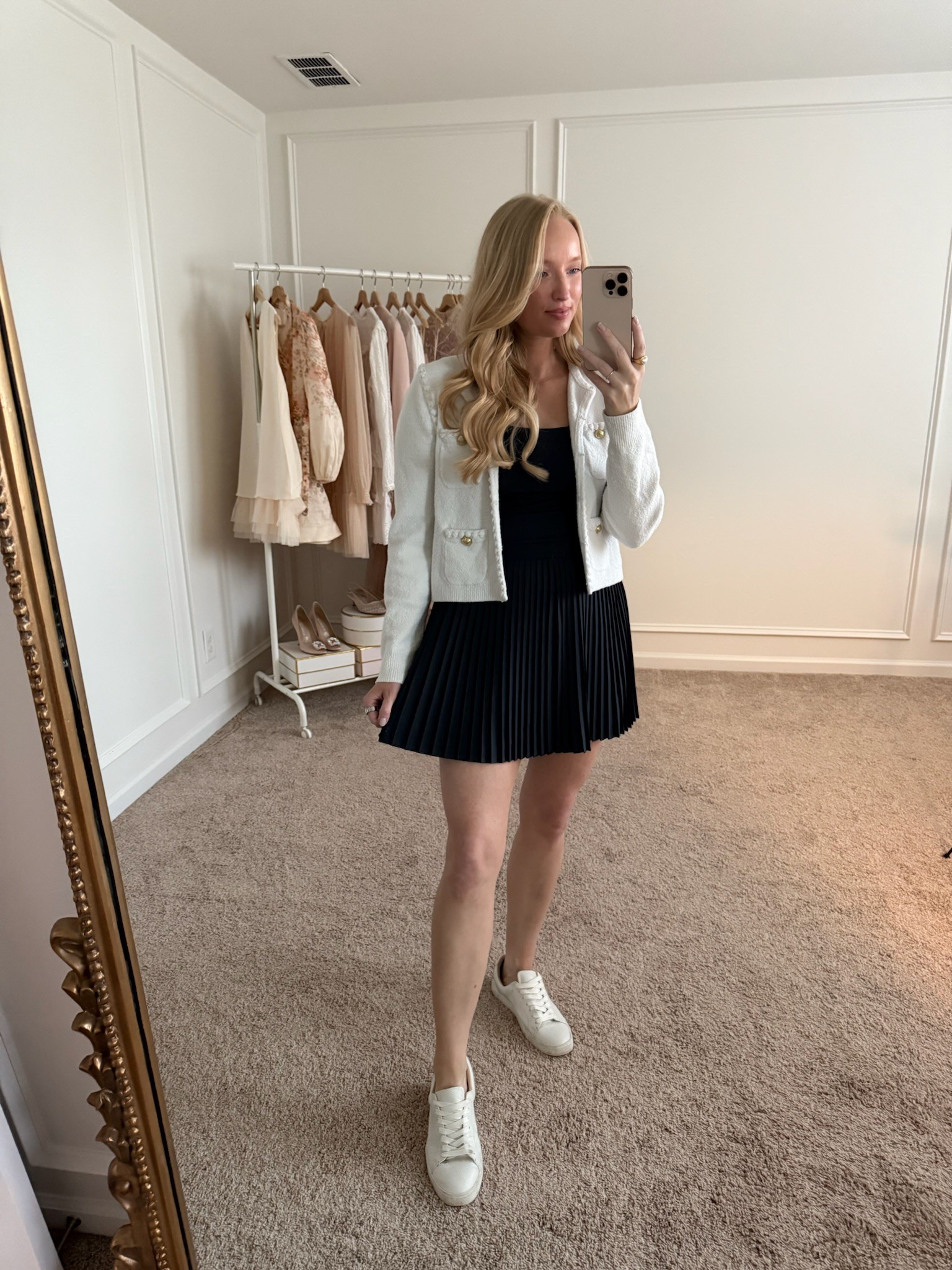 Pleated athletic dress! This one has an opening in the back for easy potty breaks. If between j would size up. The torso is a little long on me fyi! Paired with my favorite white sneakers that are tts. 

Target sale this weekend! 25% off dresses, swim, and shoes  

#LTKSaleAlert #LTKActive #LTKSeasonal