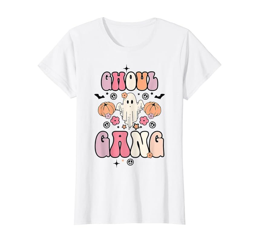 Ghoul Gang Groovy Hey Boo Pumpkin Boo Crew Funny Halloween T-Shirt | Amazon (US)