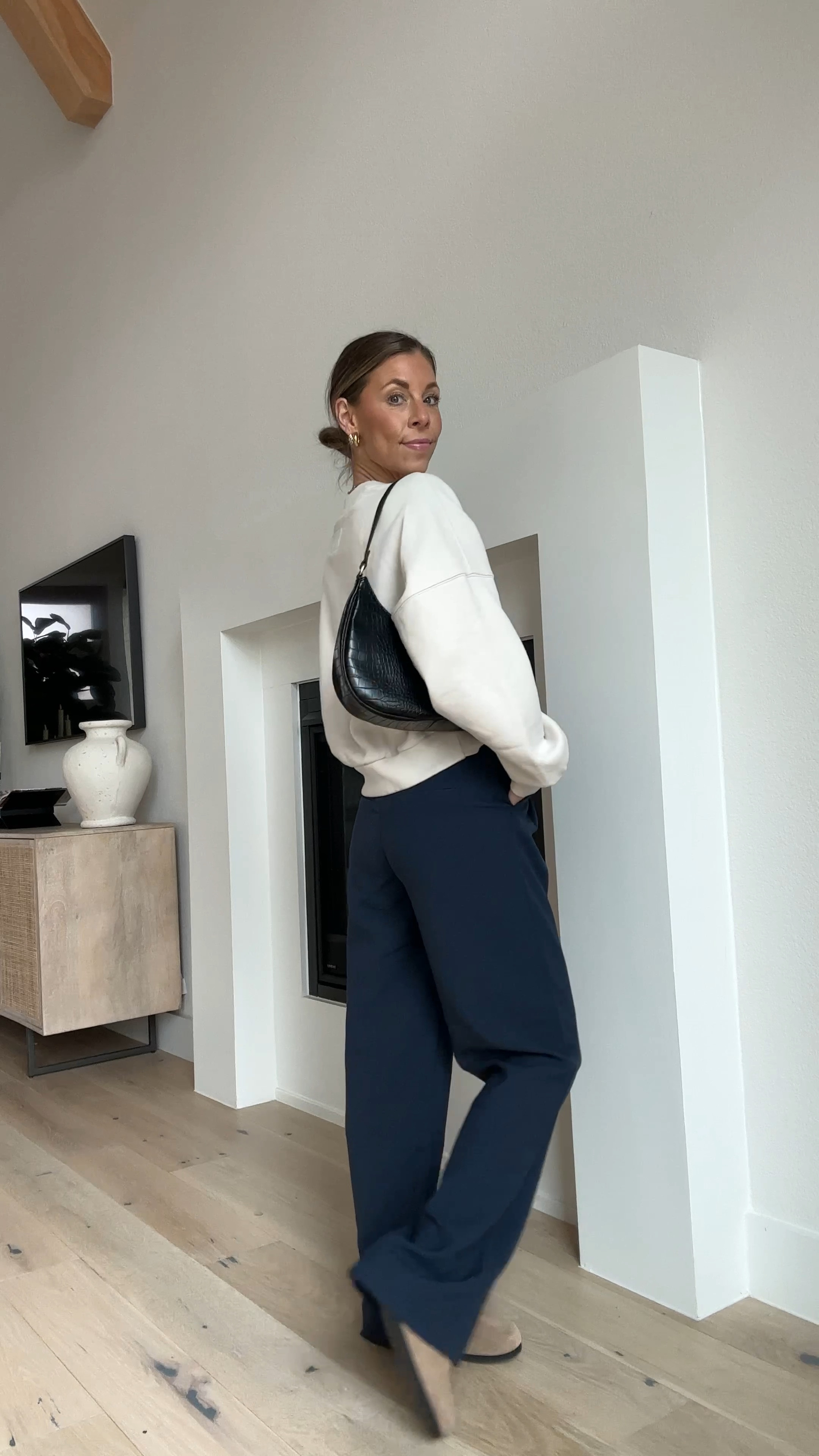 OOTD!! Abercrombie graphic sweatshirt and navy pants! Size up in the sweatshirt and DOWN in the pants! Amazon clogs (birks look for less)!! 

#LTKsalealert #LTKstyletip #LTKFind