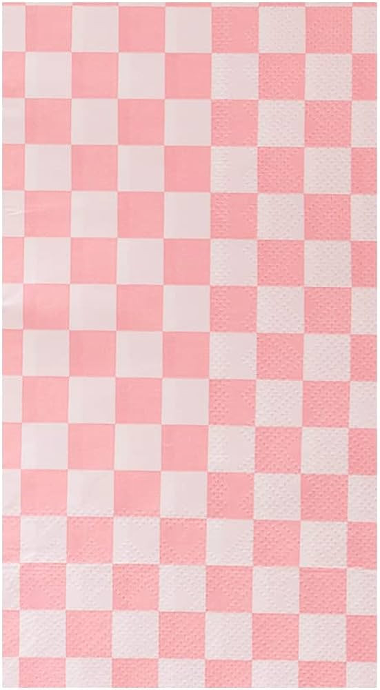 Jollity & Co Check It! Guest Napkins - Party Napkins in Tickle Me Pink - Pack of 16 Guest Napkins... | Amazon (US)