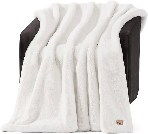 UGG Euphoria Faux Fur Throw Blanket, Warm Fluffy Throw for Couch or Bed, Luxury Bedroom Decor, Fl... | Amazon (US)