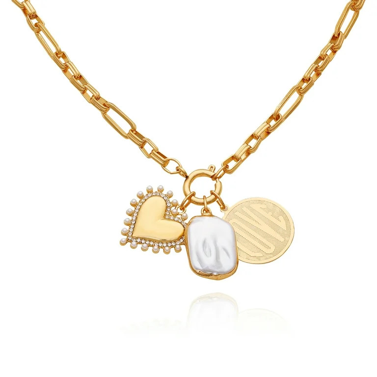 Time and Tru Women's Gold-Tone Interchangeable Love Theme Charms Necklace. | Walmart (US)