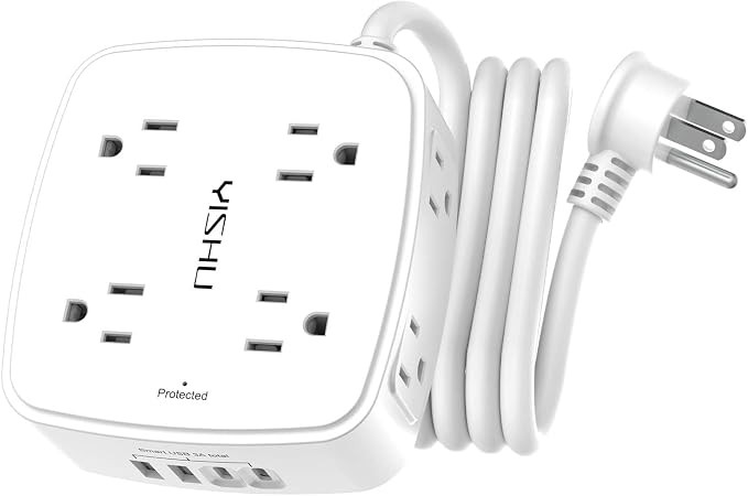 6 Ft Surge Protector Power Strip - 8 Widely Outlets with 4 USB Ports, 3 Side Outlet Extender with... | Amazon (US)