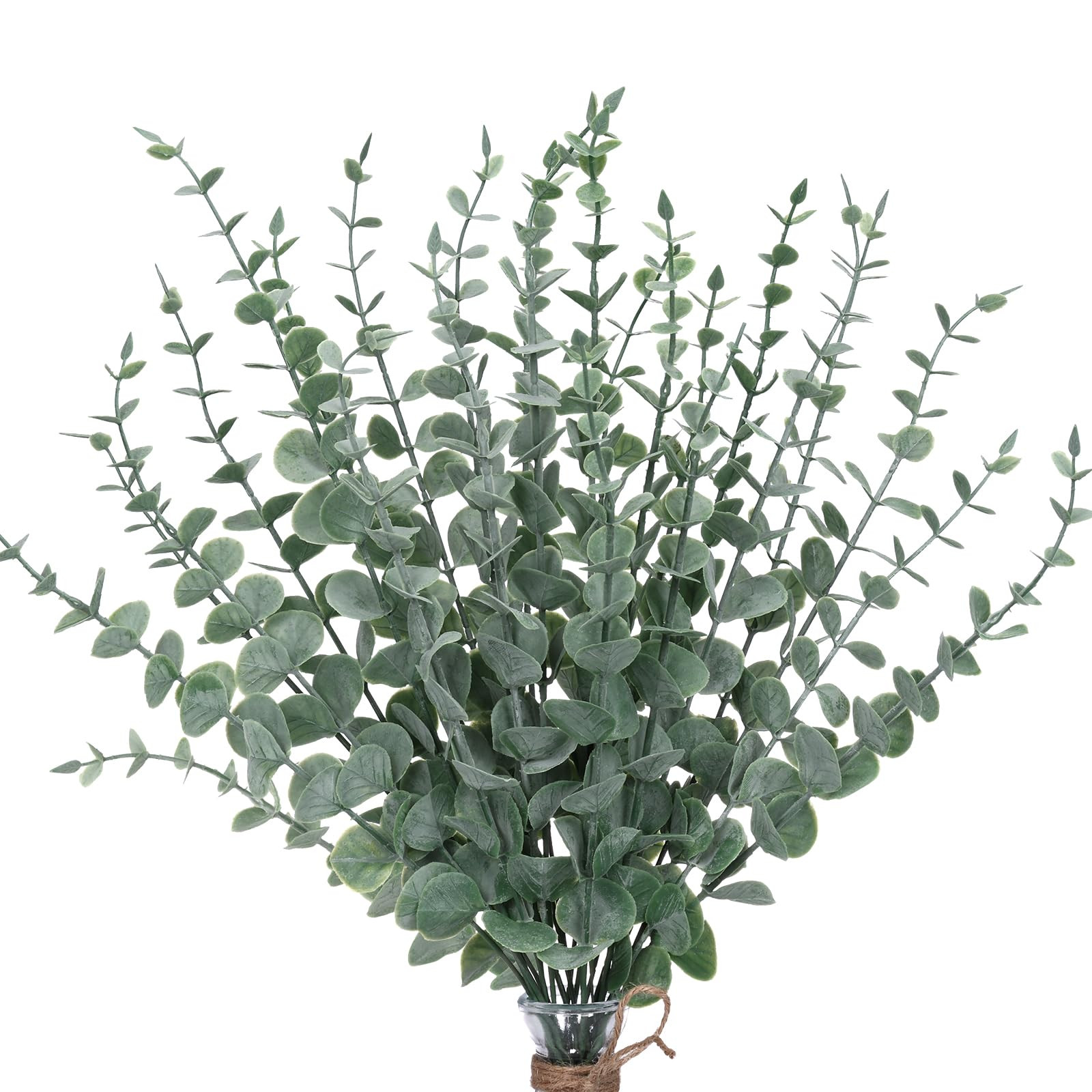 CEWOR 24pcs Eucalyptus Stems Artificial Eucalyptus Leaves Fake Greenery Branches Fake Flowers for... | Amazon (US)