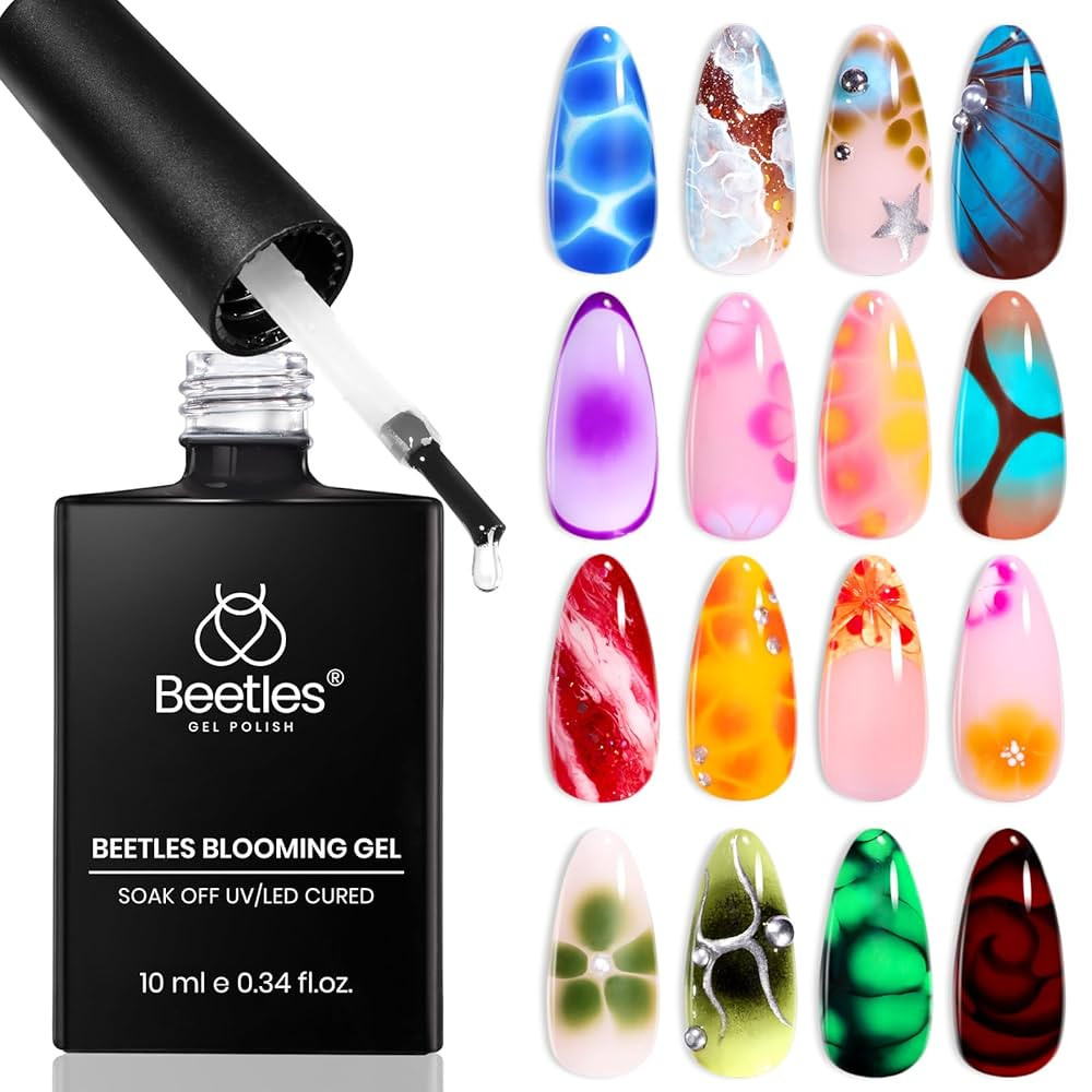 Beetles Blooming Gel, Blooming Gel Nail Polish Clear Uv Led Blossom for Spreading Effect Marble N... | Amazon (US)