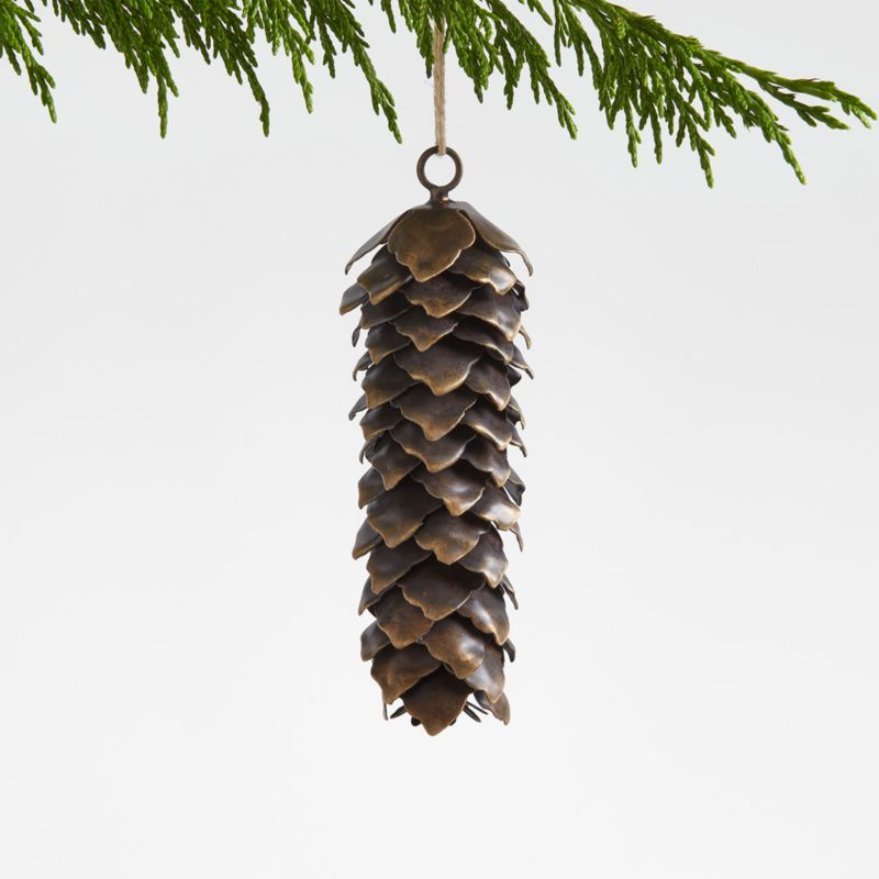 Bronze Metal Pinecone Christmas Tree Ornament + Reviews | Crate & Barrel | Crate & Barrel