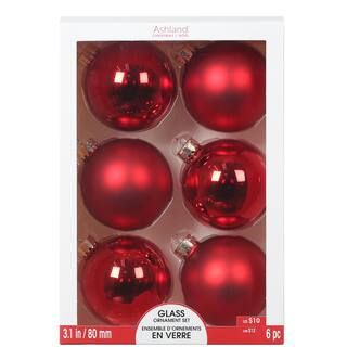6ct. 3.1" Matte & Shiny Red Glass Ball Ornaments by Ashland® | Michaels | Michaels Stores