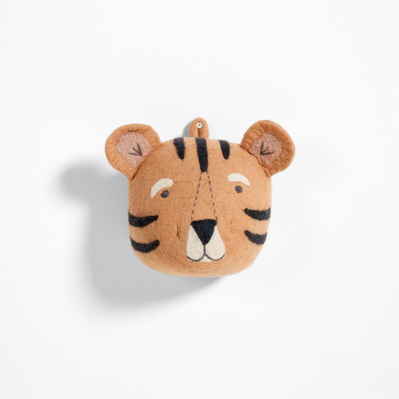 Felt Tiger Animal Head Wall Decor + Reviews | Crate & Kids | Crate & Barrel