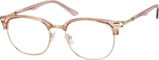 Zenni Women's Artsy Browline Glasses Brown Mixed Full Rim Frame | Zenni Optical (US & CA)