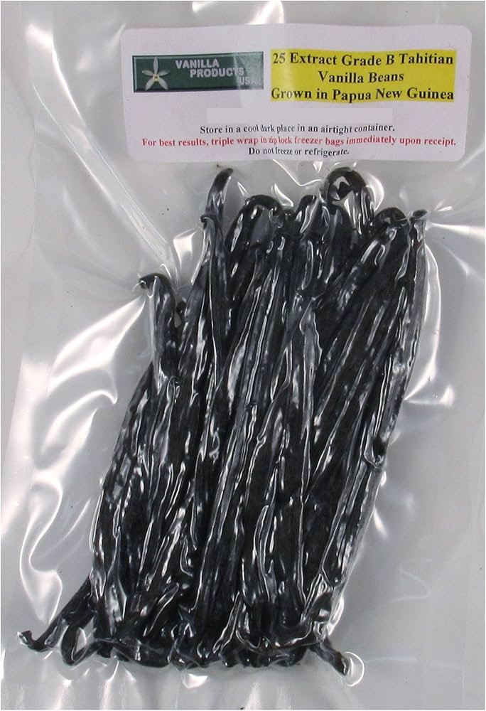 25 Tahitian Extract Grade B Vanilla Beans 4~6" by Vanilla Products USA | Amazon (US)