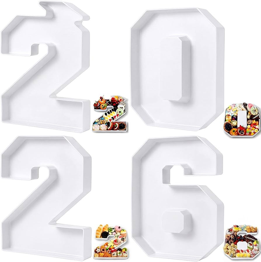 Tellingyou 4 Pcs 13.7" 2026 Graduation Number Fillable for Charcuterie Disposable Mache Box Choco... | Amazon (US)