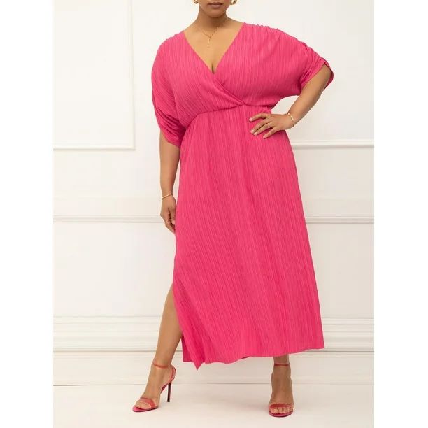 ELOQUII Elements Women's Plus Dolman Sleeve Maxi Dress | Walmart (US)