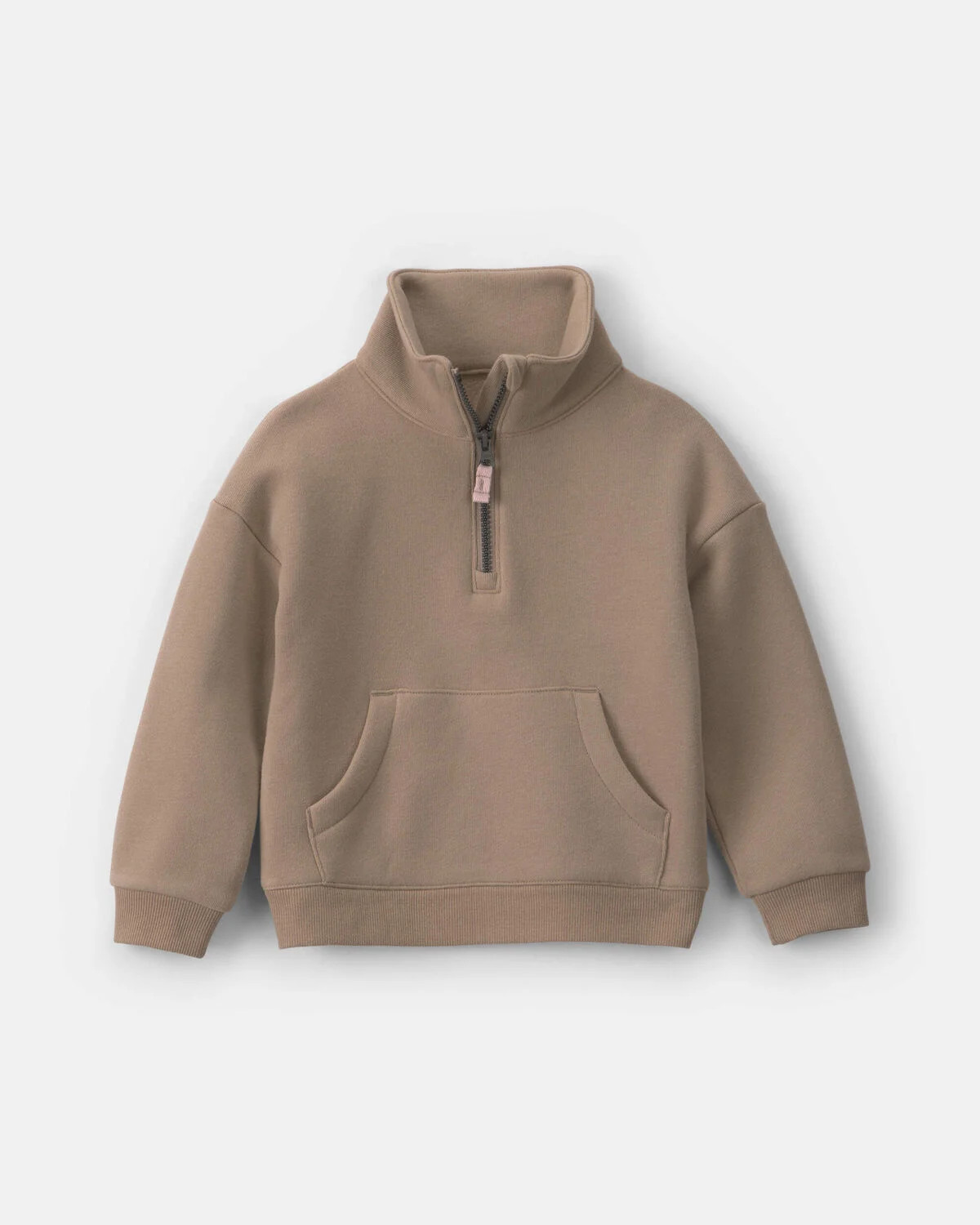 Toddler Girl Fleece Pullover Quarter Zip Sweatshirt - Brown | Carter's | Carter's Inc