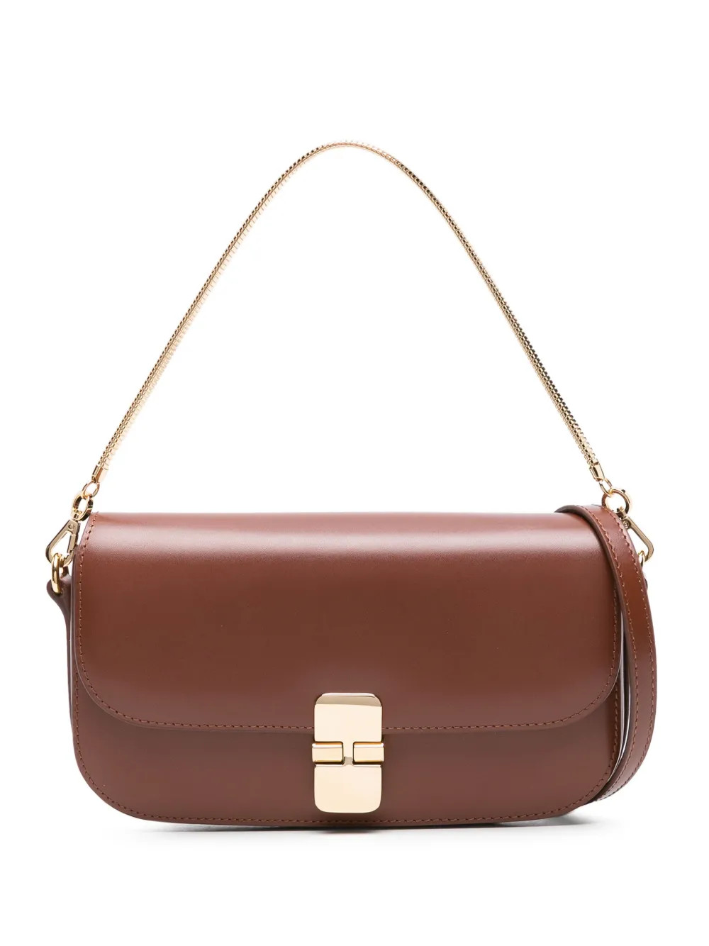 A.P.C. Grace Chaine Leather Clutch Bag - Farfetch | Farfetch Global