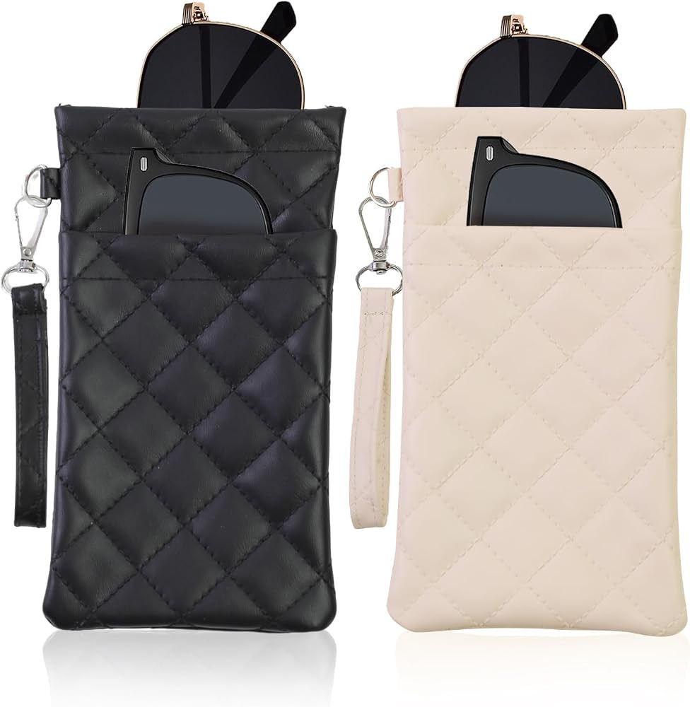 Double Eyeglass Case Soft Dual Glasses Case for Women Men Travel Squeeze Top Sunglasses Cases Eye... | Amazon (US)
