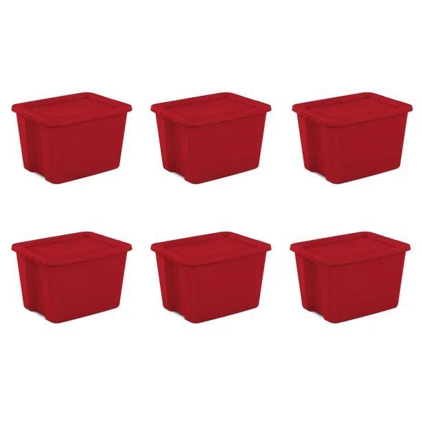 Sterilite Plastic 18 Gallon Tote Box Infra Red Set of 6 - Walmart.com | Walmart (US)