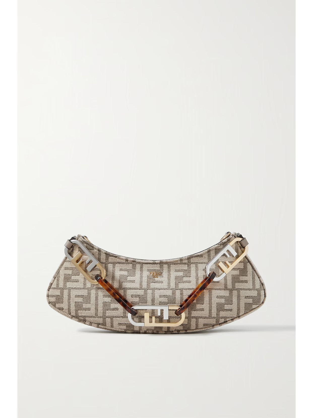 Fendi - O'lock Swing Logo-jacquard Chenille Shoulder Bag - Brown | NET-A-PORTER (US)