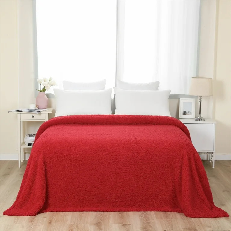 Mainstays Sherpa Blanket, Twin, Red | Walmart (US)