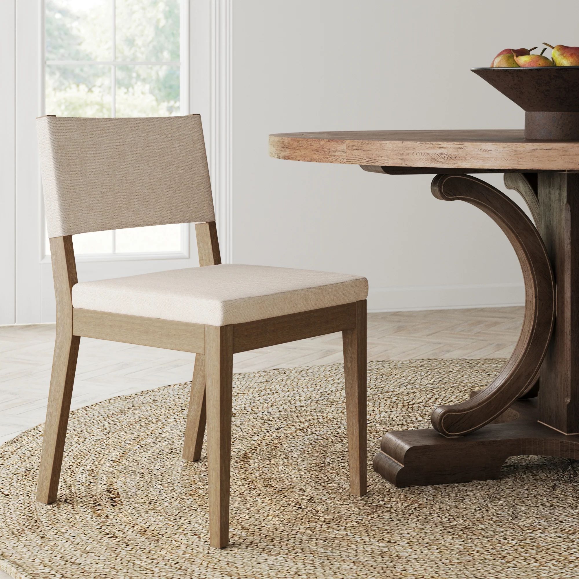 Wood Upholstered Dining Chair Light Brown | Nathan James