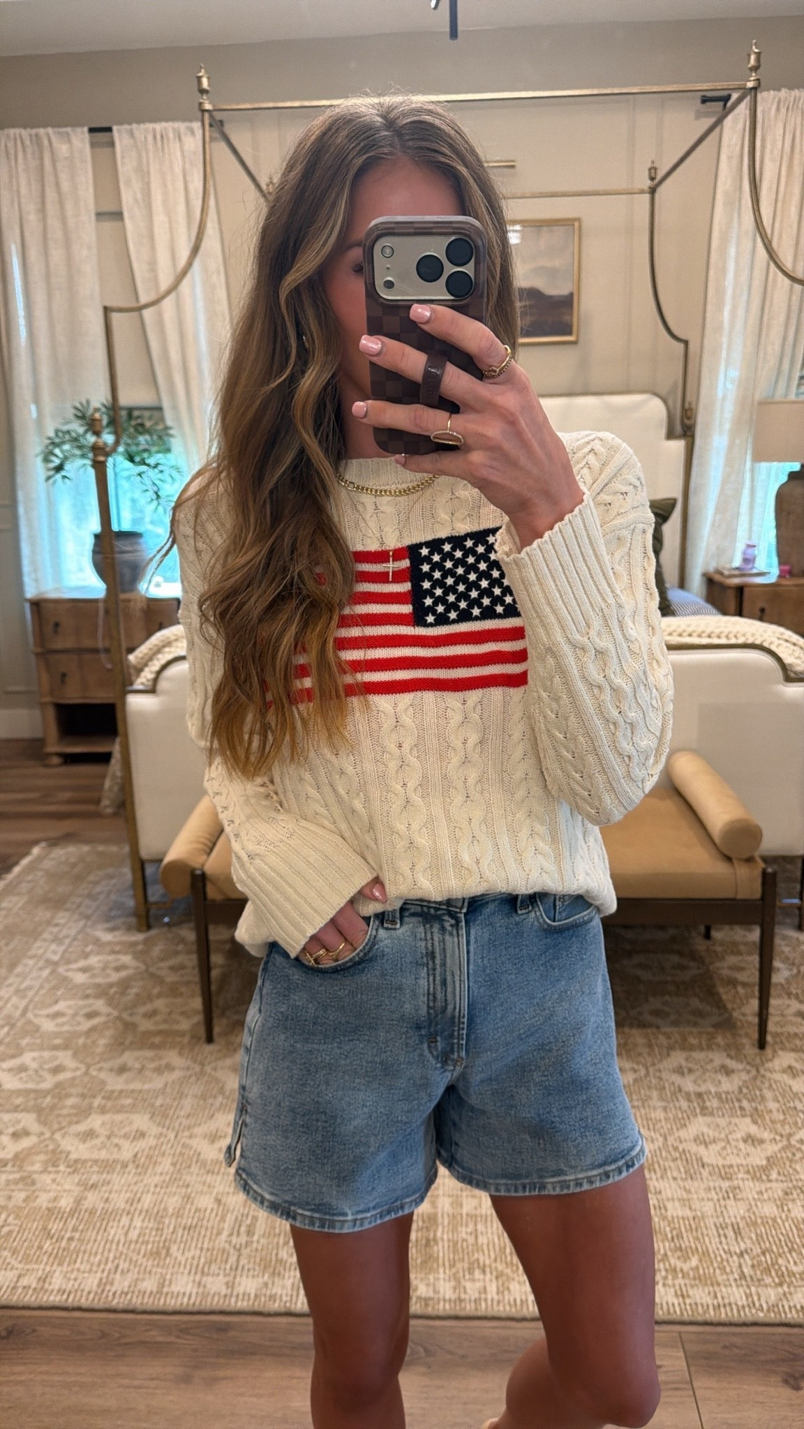 This flag sweater + @target viral shorts 😍