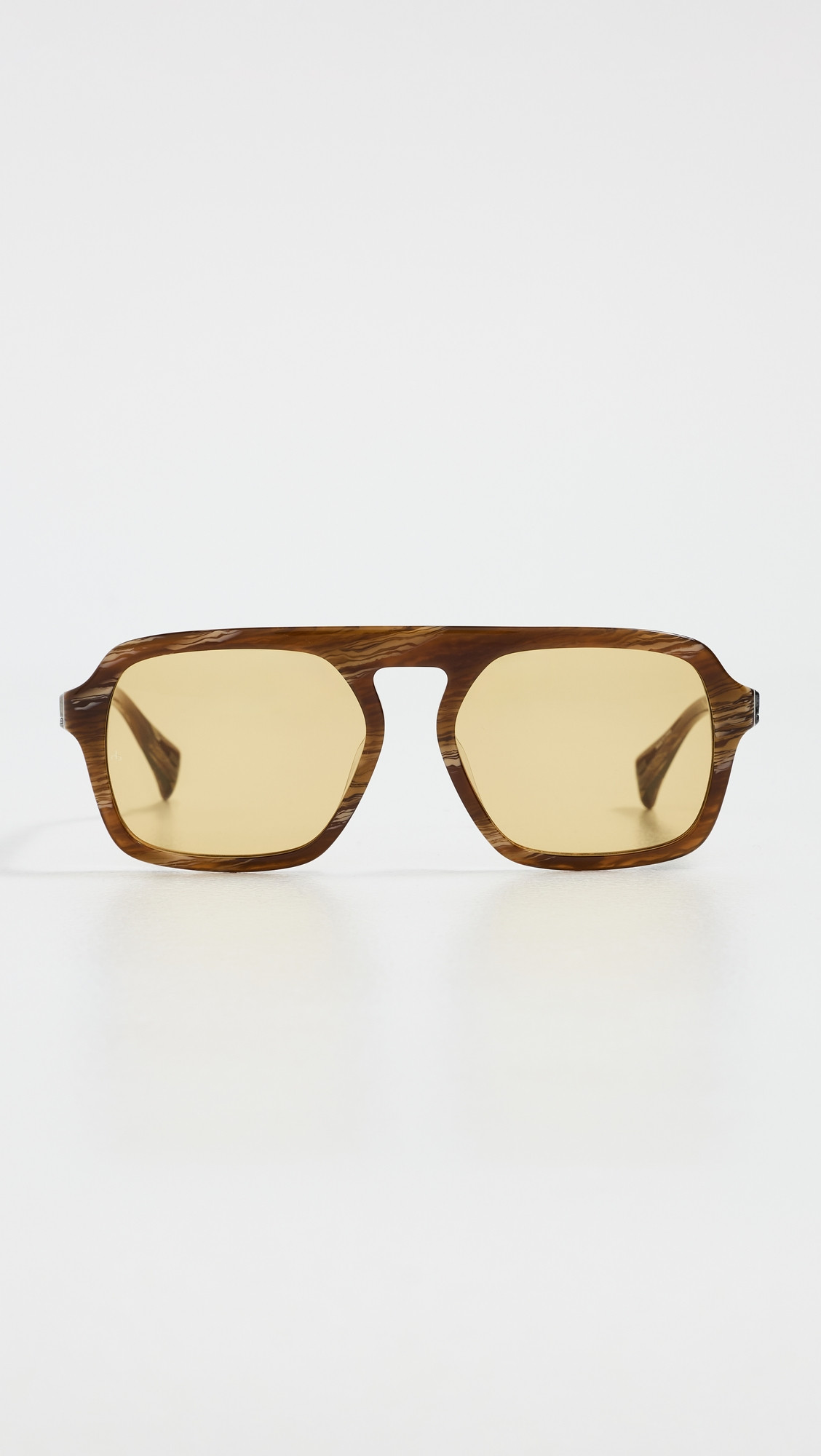 rag & bone Aviator Acetate Sunglasses Shiny Amber Brown Horn One Size | Shopbop