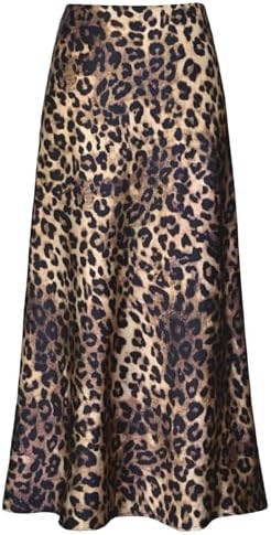 Women's Satin High Waisted Maxi Skirts Hidden Elasticized Waistband A Line Long Skirt | Amazon (US)