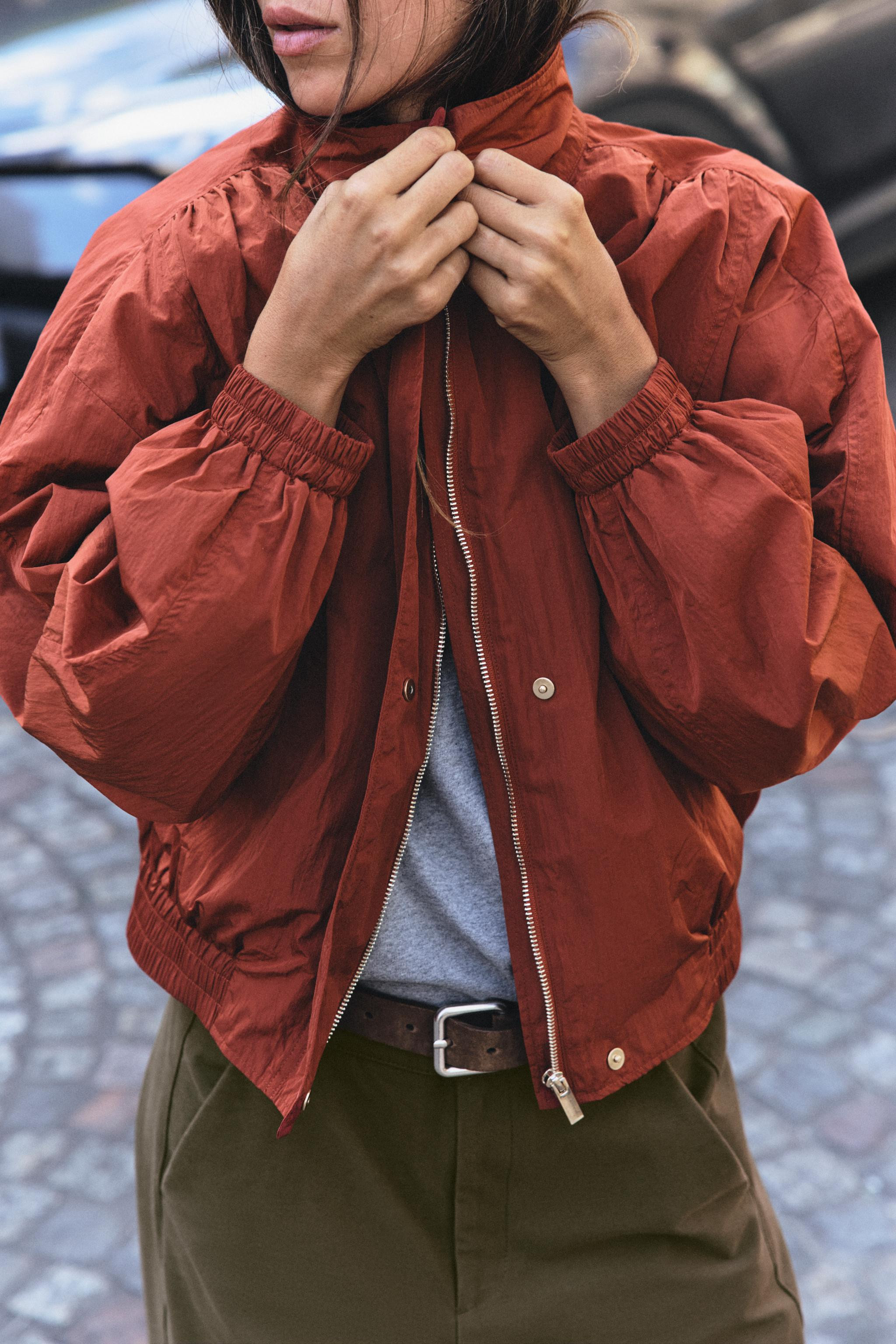 STAND-UP COLLAR BOMBER JACKET | Zara US