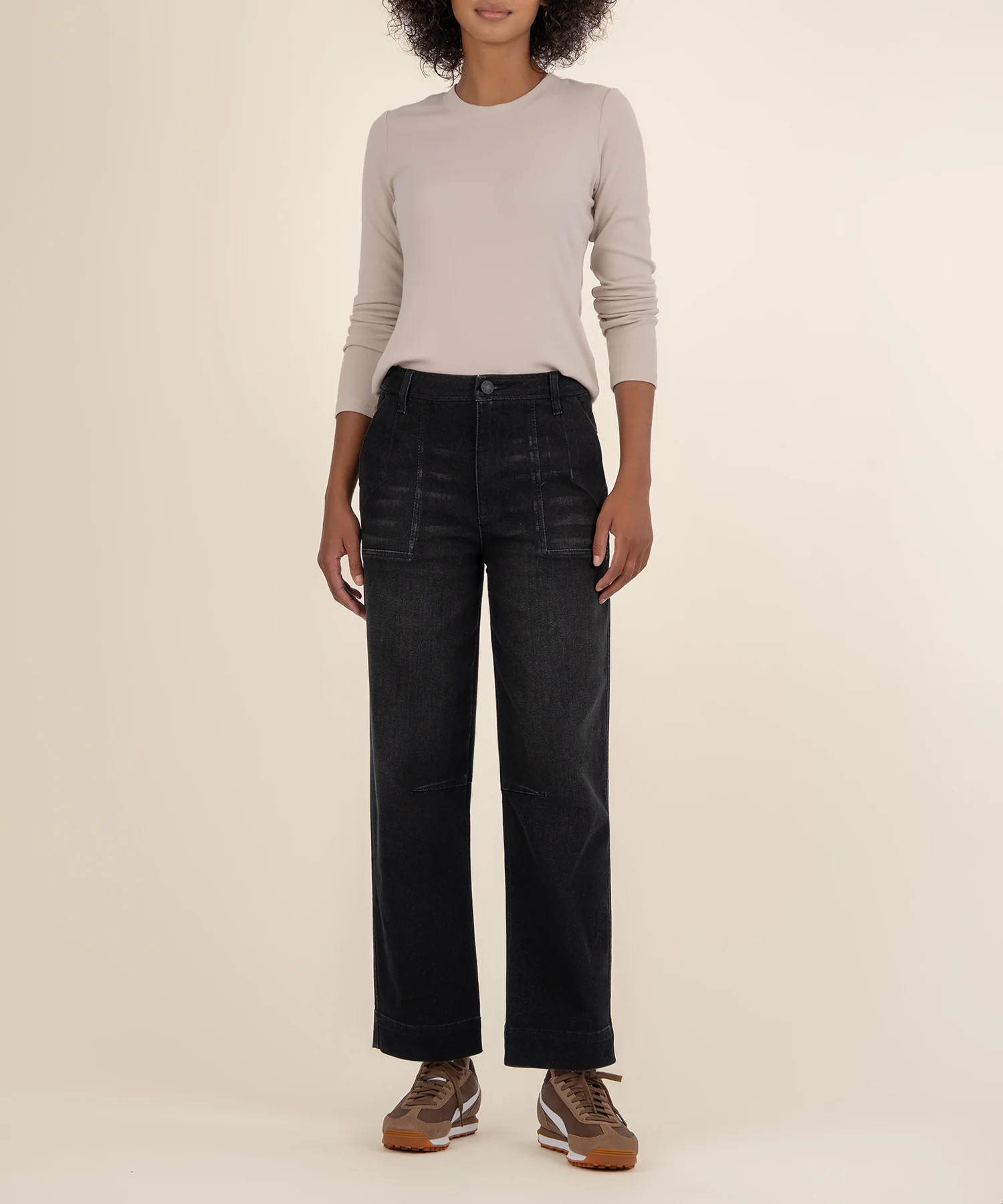 Ashton Wide Leg Barrel - 00 / Grinning W/Black Base Wash - Kut from the Kloth | Kut From Kloth