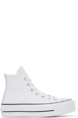 White Leather Chuck Taylor All Star Lift High Sneakers | SSENSE