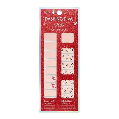 Dashing Diva Holiday Gloss Gel Nail Polish Strips - Joy To The Girl - 32ct | Target