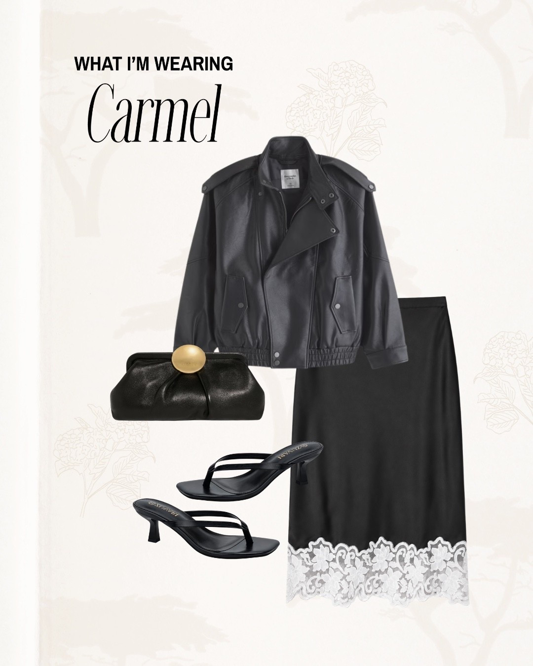What I’m wearing in Carmel!!

Abercrombie, Amazon finds, aritzia, date night outfit, OOTD, girls night, leather jacket, kitten heels, clutch, Zara finds, summer outfit inspo, fall