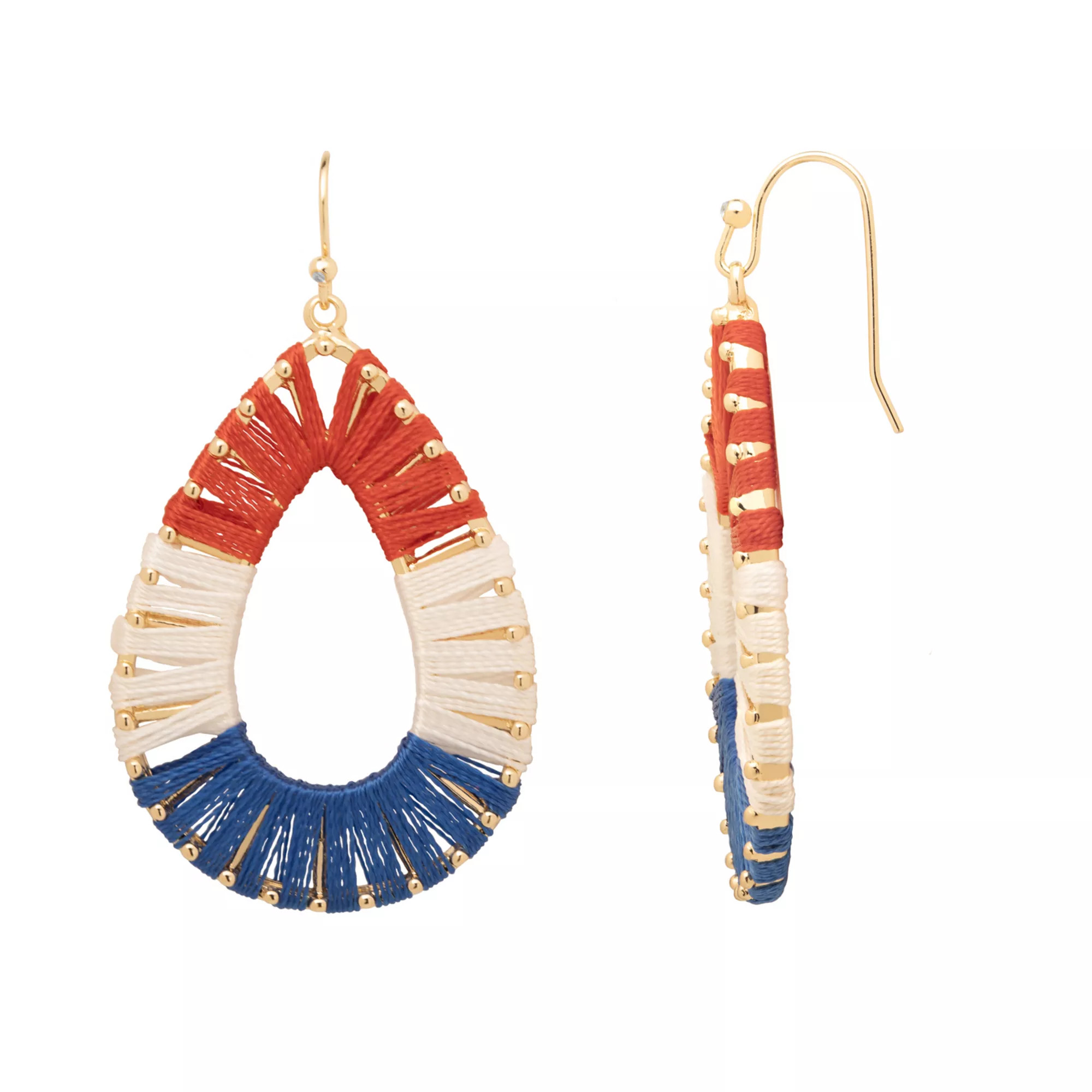 LC Lauren Conrad Americana Thread Wrapped Statement Earrings | Kohl's